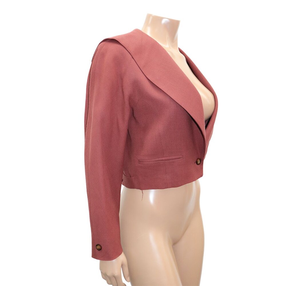 Alfred Sung Cropped Blazer Rust Chic M - Picture 4 of 6